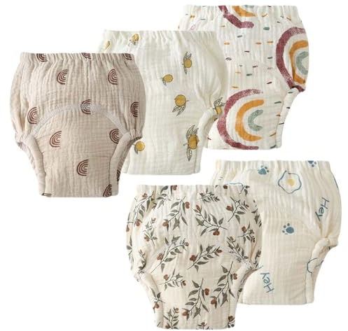 ACMEDE Töpfchen Trainingshose, 5er Pack Baby Trainingshosen Töpfchen Unterwäsche Kleinkinder Windelhosen Trainerhosen Toilettentraining Unterwäsche Trainingshose 6 Monate - 4 Jahre