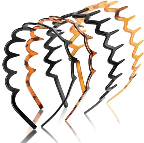 Diadema En Zigzag 4 Unidades Peineta Con Dientes De Tiburón Diadema De Plástico Ondulada Diadema De Maquillaje para Deportes Fitness Diario para Mujeres Y Niñas