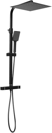 Edelstahl Duschset, Regendusche Duschset ohne Armatur, Thermostat Kopfbrause Handbrause Duschsäule verstellbar Duschstange