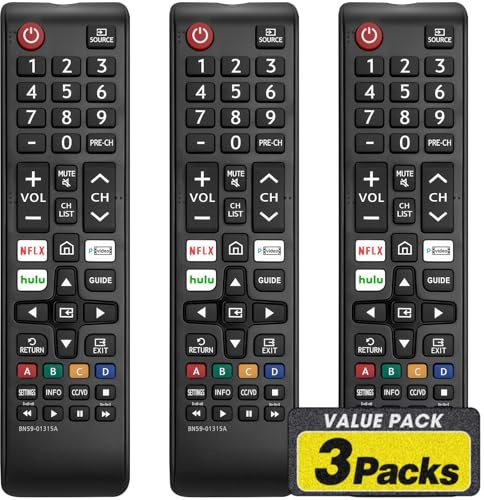 3 Pack Remote for All Samsung TV Remote, Replacement Compatible with All Samsung Smart TVs, LCD, LED, 3D, HDTV, Series TVs