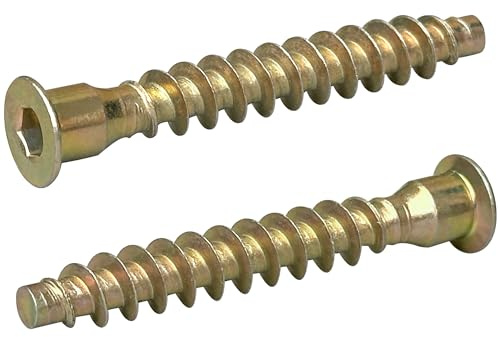 50 PCS Internal Hex Self Tapping Countersunk Connecting Screws for Furniture (Colored Zinc)
