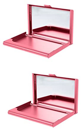 STOBOK 2stücke Stylisches Visitenkartenetui Mit Spiegel Tragbarer Kartenhalter Für Damen Für Kreditkarten Id-karten Und Mehr Sicher Praktisch Und Elegant