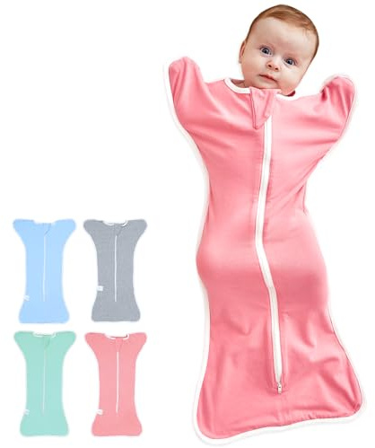 HINATAA Pucksack Baby 0-3 Monate/ 3-6 Monate, Baby Schlafsack Neugeborene Baumwolle, Baby Swaddle Ganzjahres, Baby Wickeldecke für Jungen Mädchen, Verstellbarer Pucktücher Baby