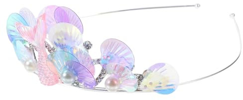 PAMINGONO Haarkrone Meerjungfrau Haarreifen Kopfschmuck Aus Muscheln Fischschwanz-stirnband Party-haarschmuck Nautisches Stirnband Shell-stirnband Haarband Die Krone Cosplay-stirnband Metall