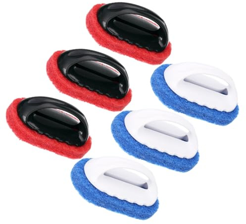 NULYLU Cepillos de Limpieza para Baño y Piso 6 Piezas Base Rígida y Esponja Resistente para Uso Doméstico Compacto Multiuso Familiar