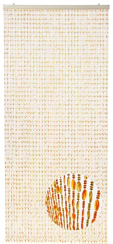 Kobolo Türvorhang ORANGE aus Kunststoff, 90x200 cm, Vorhang, Perlenvorhang, Insektenschutz, Dekovorhang für Tür, Balkon, Terrasse, Küche & Kinderzimmer