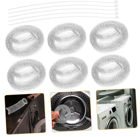 CONGARTENO 10pcs Stainless Steel Washer Hose Lint Traps, High-density Mesh Filter for Washing Machine Drain, Cleanable Lint Catcher for Home Laundry