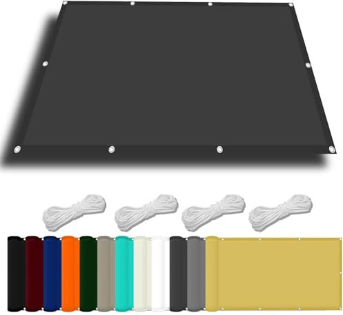 Waterproof Rectangle Canopy 0.5 x 1m 98% UV Block Free Rope & Fixing Kit Ideal for Carport Swimming Plants Shade Netting Cream Color