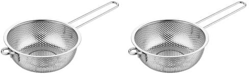 SUIOPPYUW 2pcs/Set Stainless Steel for Vegetables Stainless Sieve Crafted Durable Steel of and Fruits 2pcs/Set Metal Doesn, Silvery, 19.5CM
