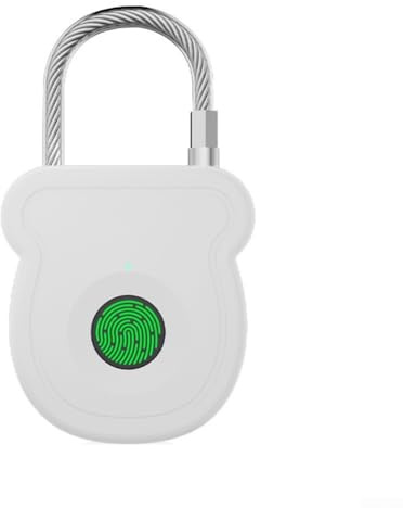 Déverrouillage d'empreintes digitales, cadenas d'empreintes digitales avec clé de secours, verrous d'accès à empreintes digitales pour voyage, reconnaissance rapide (blanc)