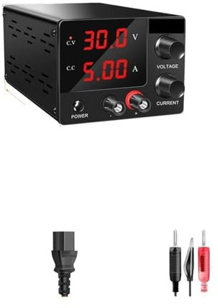 Fuente de alimentación de CC variable con pantalla LED de 4 dígitos, 30 V, 5 A, 30 V, 10 A, estabilizador de fuente de banco de laboratorio, pantalla digital a color LCD, 4 juegos de funciones de memo