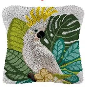 ROCKY&CHAO Knüpf-Set –Kissenbezug &Knüpfteppich zum Selbermachen (ohne Kissenfüllung),43×43 cm,Latch Hook Kit für Erwachsene und Kinder, DIY Heimdeko 18