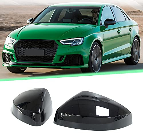 L+R Schwarz Außenspiegel Spiegelkappen passend für Audi A3 8V S3 RS3 Limo Sportback TSI TDI S Line 2013-2020