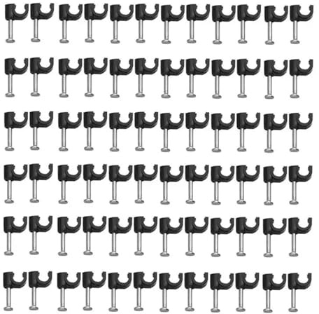 Fermacavo in plastica nera, fermacavo telefonico, organizer da parete, 100 pezzi(Inner Diameter 4mm)