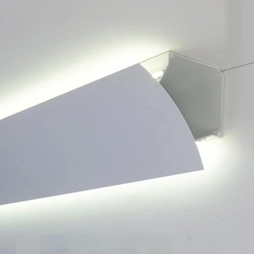 LED-Deckenlichtleiste, Kronenformteil, Aluminiumkanal For Indirekte Beleuchtung For Decken-/Wandecken, LED-Lichtleisten, Cove-Gehäuseschiene(1.2 m/3.9 ft)