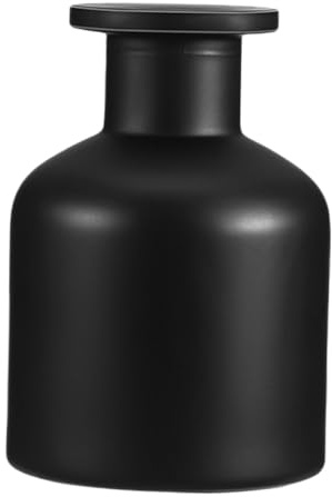 jojofuny Frasco Difusor de Aroma 150ml Vidrio Mate Negro, Recargable para Aceites Esenciales, Botella Difusora Varillas, Adecuado para Aromaterapia y Decoración del Hogar