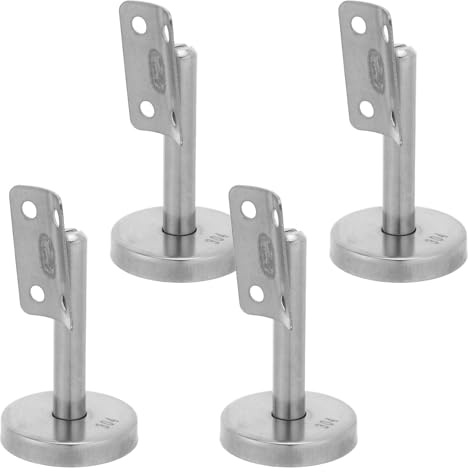 SEWACC Soporte de Barandilla de Acero Inoxidable para Escalera Soporte de Pasamanos Recto de 9,3 X 5 X 5 Cm 4 Piezas para Tubo Redondo Adecuado para Seguridad en Escaleras