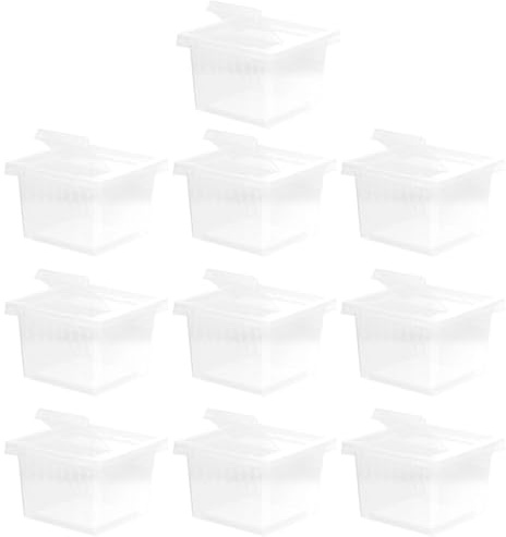 JEWEDECO Reptilien Terrarium Kasten aus Kunststoff mit 10 Stück Transparent Praktische Aufzuchtbox mit Belüftungslöchern für Zucht und Haltung von Skorpionen und Fröschen