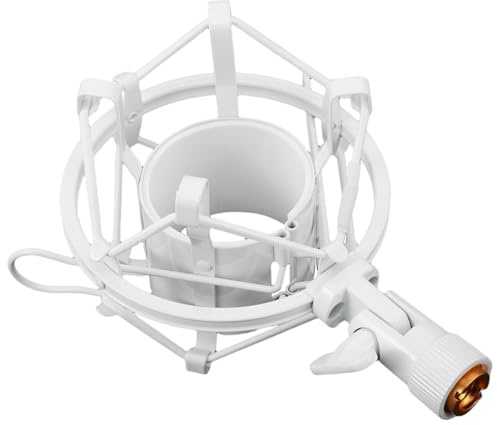 Toyvian Supporto Metallico per Microfono a Condensatore Assorbimento Shock e Antivibrazione, per Broadcasting e Studio Compatto, Colore Bianco