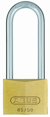 Abus 12017 - Lucchetto in ottone ad arco lungo, 80 mm, con chiave unica 6501