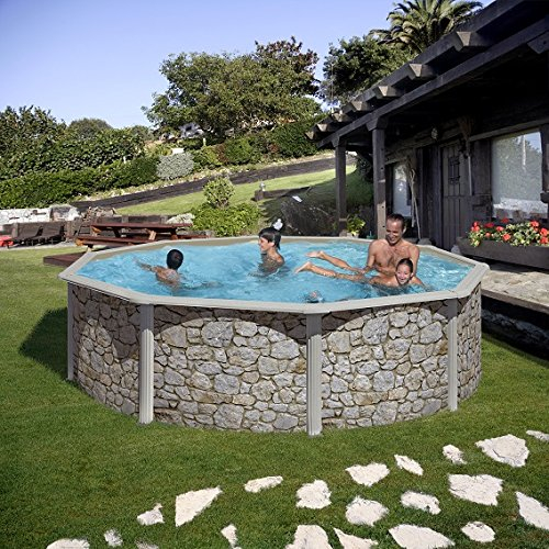 Gartenwelt Riegelsberger Pool-Set Feeling rund 460x120 cm Steinoptik