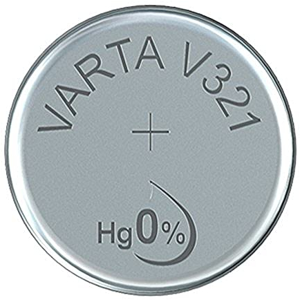 Varta Pila de botón 14501321 de óxido de Plata (V321, 1 Unidad), Color Plateado