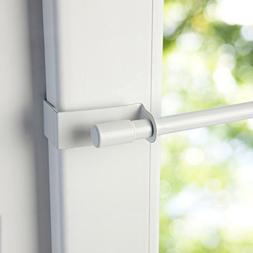 Sonnenschutz-HH Klemmstange Easy-Fix 7/9 mm Metall - 45-75 cm Länge ausdrehbar weiß - Teleskop-Stange ausziehbar für Scheibengardine Vitrage Scheibenstange Gardinenstange - ohne bohren