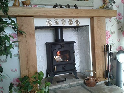 Celtic Timber Solid French Oak Air-Dried Fireplace Mantle Surround Beam w Character Knots & Wood Grain - Handcrafted Rustic Fireplace Surround Living Room & Home Decor 7''x3''x4Ft Upstands 6''x6''x4Ft