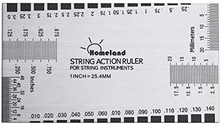 Alnicov rostfritt stål sträng actionlinjal gitarr inställningsmätare Luthier mätverktyg med användarmanual för elektriska, akustiska och basgitarrer