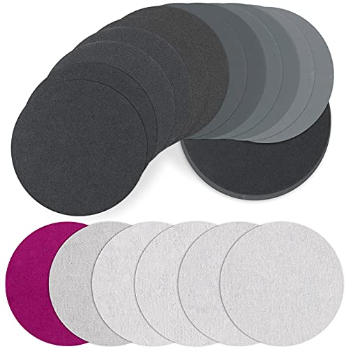 JatilEr 30 Stück Schleifpapier 125mm Klett, Körnung 320 600 800 1200 1500 2000 Schleifscheiben Schleifpad Rund Klett Exzenterschleifer Schleifpapi Set für Auto Metall Holz (5 inch)