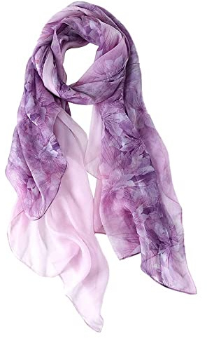 STORY OF SHANGHAI Foulard Donna Seta di 100% Seta, Stola Elegante Cerimonia Chiffon Leggera, Sciarpa Primaverile con Fantasia Colori, Adatto a molteplici occasioni