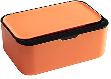 Backbayia Wet Tissue Storage Box Wet Wipes Storage Stand Countertop Wet Paper Towel Dispenser Holder for Home Studio Office (Black Orange)