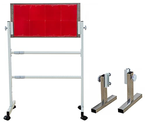 YSMA Professional Adjustable Rebound Board for Table Tennis, Self Training Ping Pong Return Baffle, Table Tennis Exerciser for Gym School (Color : Red, Size : With 8 Rubbers)