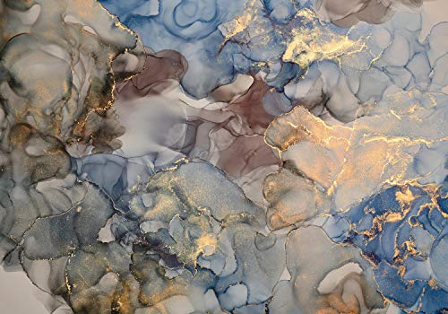 wandmotiv24 Fototapete Marmoroptik Kunst Aquarell, 400 x 280 cm - selbstklebende Strukturtapete, Wanddeko, Wandbild, Wandtapete, Luxus Stein Wasserfarben rosa M6572