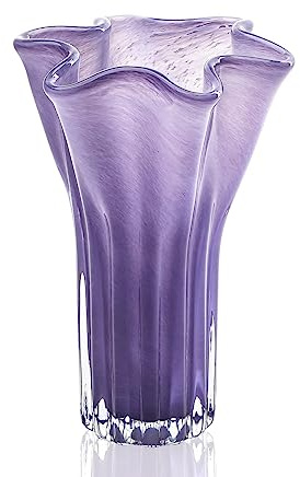 Blumenvase aus geblasenem Glas, für Zuhause, Hochzeit, modern, dekorativ, 20,3 cm (8 Zoll), Violett