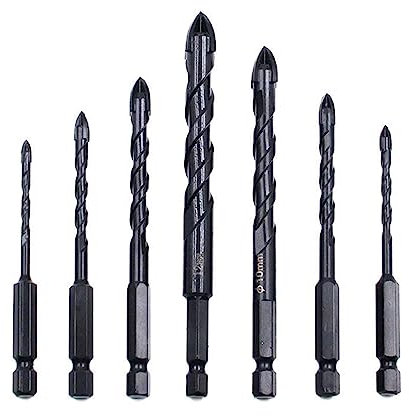 1pcs Hexagonal Shank Drill Bit Twist Cross Glass Ceramic Tile Hole Auger Screwdriver Drill Bit Ceramic Wall Drill (Color : 1pcs, Size : 6mm)