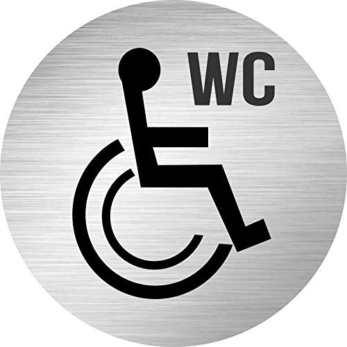 Panneau composite aluminium 3mm - 1 pièce - WC Handicapé Toilettes - environ 150mm - pour porte, école, toilettes, hôtel - facile à appliquer