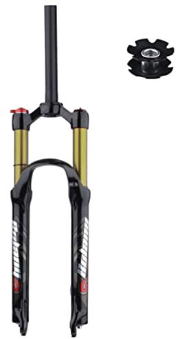 ZECHAO 120mm Federweg Fahrrad Gabel MTB,Magnesiumlegierung Schnellspanner Scheibenbremse 26 27,5 29in Manual/Crown Lockout MTB Gabeln Fahrrad Federgabel (Color : Gold-Manual Lock, Size : 27.5inch)