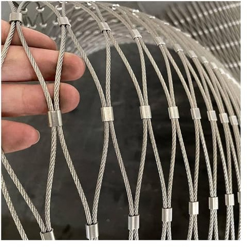 DTVEW 304 Malla de Cuerda de Acero Inoxidable, Malla Metálica Tejida Valla de Jardín Red de Protección, Cerca Anticaída de Gran Altitud(10cm/1.5mm,1x2m/3.3x6.6ft)