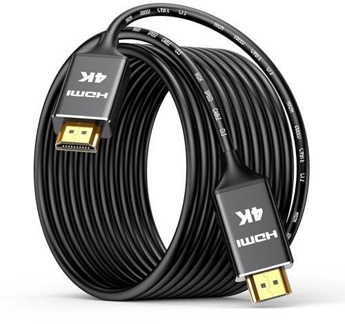 Highwings 4K Long HDMI Cable 12M | in-Wall CL3 Rated HDMI Cable 2.0 | Support HDR10 8/10bit 18Gbps HDCP2.2 ARC | High Speed HD Shielded Cord | Compatible with Laptop, PC, HDTV, Projector
