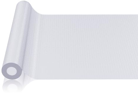Bäcker & Lecker Schubladenmatte Antirutschmatte Küche Schubladen Matte Schubladenschoner Rutschmatte für Küchenladen Kühlschran Regale, Zuschneidbar 34 x 400 cm Transparent