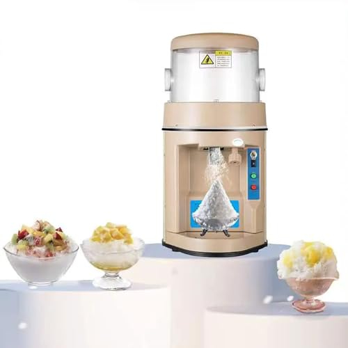 BDJSN 440W Commercial Ice Crusher, 480kg/h Electric Ice Shaver Machine, Capacity 6kg, Adjustable Thickness, Low Noise Automatic Snow Cone Machine for Bar, Milk Tea Shop, Party