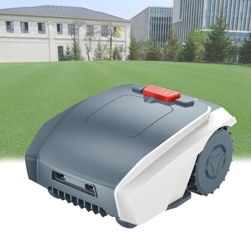 LSBHPPD Robot Tondeuse,Tondeuses Robot,Robot Tondeuse Entièrement Automatique,Tondeuse à Gazon électrique,pour Jardin/Parc/Ferme/Herbe,Off-White