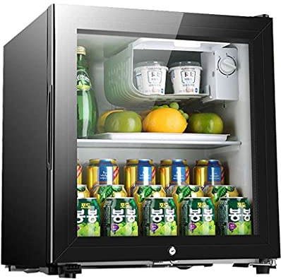 YIHANSS Wine Cabinet, Independent Beverage Refrigerator, Small Mini Wine Cellar, Transparent Front Glass Door, Silent and Adjustable Temperature (Black 51 * 40 * 44cm) (Black 51 * 45 * 45cm)
