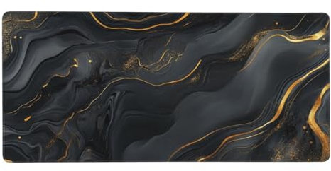 Gaming Mauspad Schwarz, Gelb Mauspad XXL 1200x600x3 mm, Anti Rutsch Basis und Wasser Resistent Weiche Oberfläche Mouse Pad Verbesserung Präzision Geschwindigkeit der Büroarbeit, Zimmer Deko G230