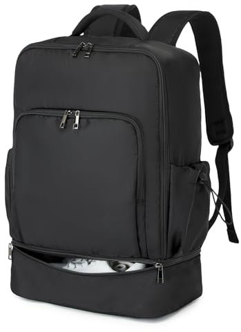 seyfocnia Gym Backpack for Men,Waterproof Travel Backpack With Shoe Compartment Lightweight Sports Gym Workout Bag, Light Black