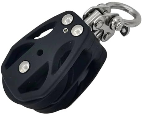 ISURE MARINE Double Pulley Block Stainless Steel Nylon Marine Pulley Block Rope Rope Runner Kayak Pulley Bearing Block Wire Rope Lifting Swivel Hook