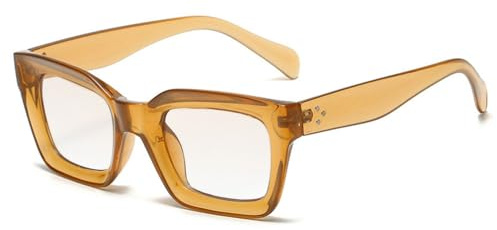 Modische Cat-Eye-Sonnenbrille für Damen, Nagellack, transparent, Farbverlauf, quadratisch, für Herren, UV400, Champagner-klar