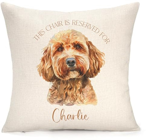 Personalised Cushion Apricot Cockapoo | Lovely Gift | Dog Cushion | Customised With Any Name & Wording | Present, Family Gift | Reserved For Cushion