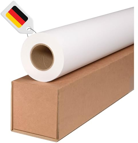 CABRO Plotterpapier 610mm x 46m 90g - Plotter Papier Rolle 61cm für exakte Linien, CAD-Drucke und Präsentation. DIN A1+ Papier Rolle aus Deutschland! Plotterrolle A1+ - Einzelrolle
